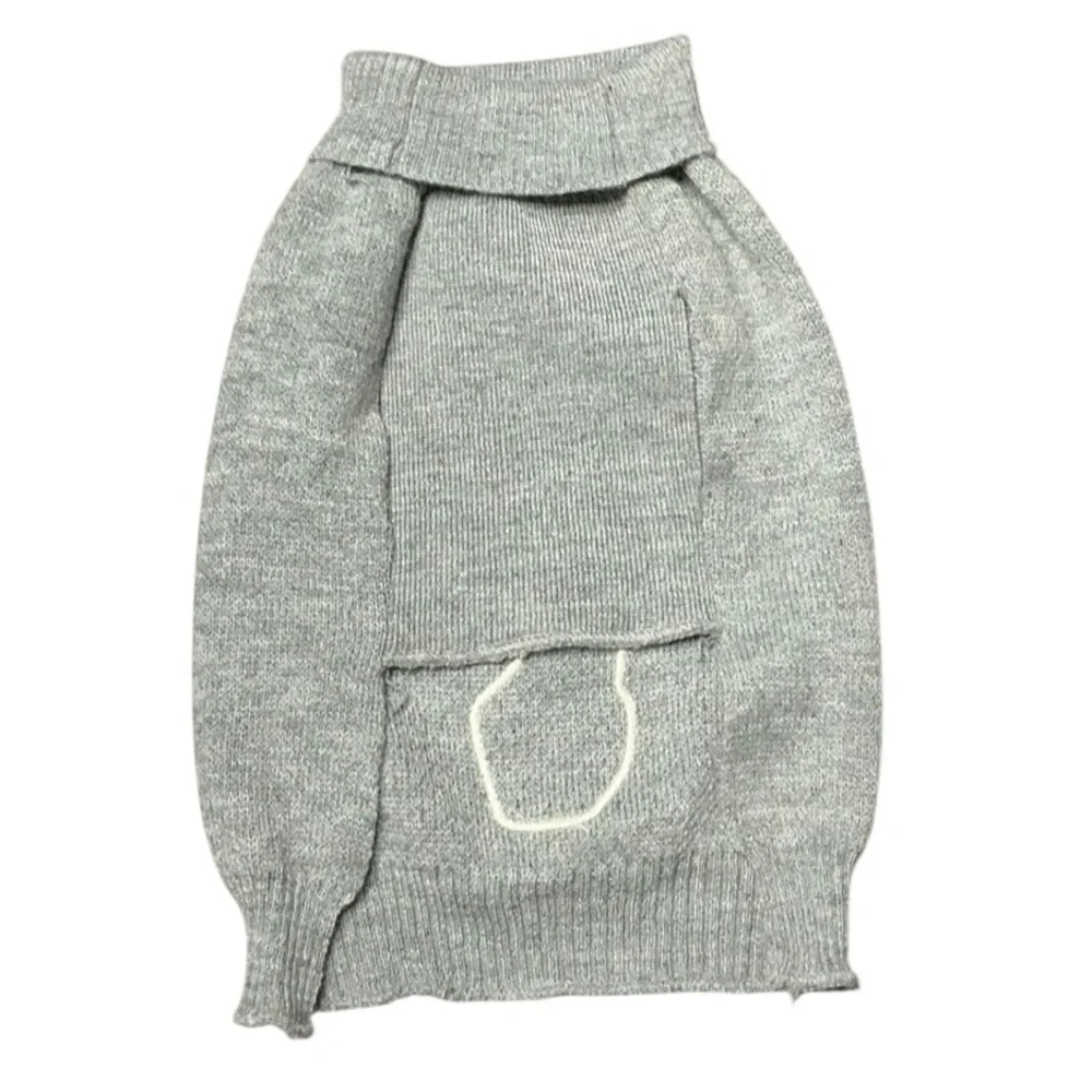 Ellen Degeneres Gray Sweater with Plaid Deer and Love Embroidery